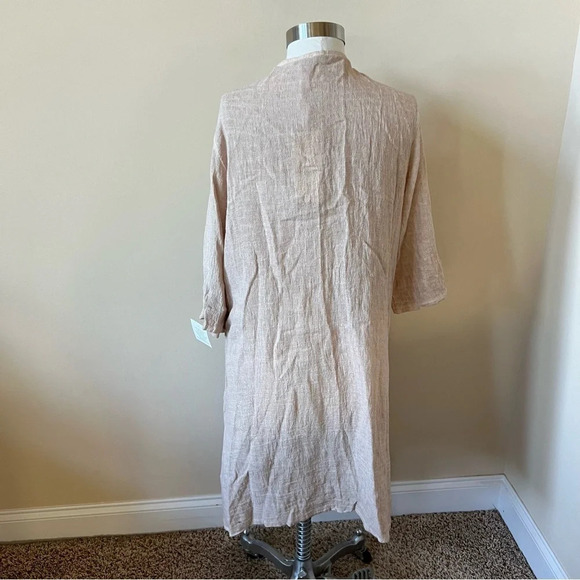 New! Suzy D Linen Open Duster Long Cardigan in Blush Pink 17928 - Picture 6 of 11